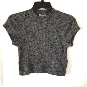 Ribbed mock neck crop top